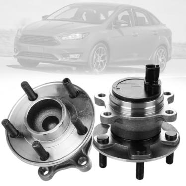 Imagem de Conjunto de rolamento e cubo de roda traseira (2 peças) com ABS – Compatível com FIT 2012–2018 Ford Focus (sem Active Park Assist) – Substituição OE 512466 – TUCAREST