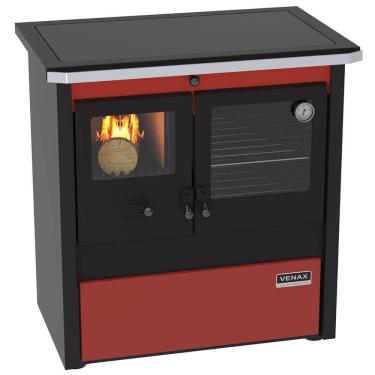 Imagem de Fogão A Lenha Venax N.01 Gabinete Le Corbusier Dupla Combustão Vermelho 30636