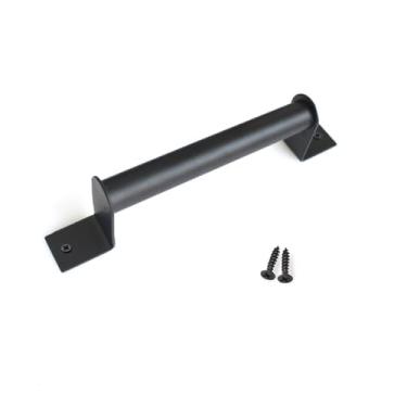 Imagem de Maçaneta de porta de celeiro simples, maçaneta rústica para porta de correr, ferragem, aço carbono preto, puxador de por