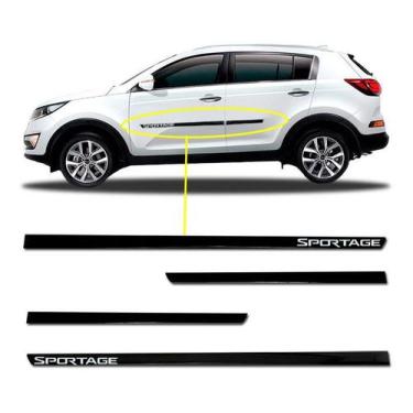 Imagem de Kit Friso Lateral Personalizado Modelo Slim Cor Preto Sportage 2011/20