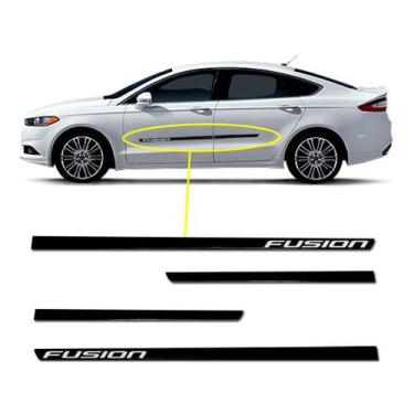 Imagem de Kit Friso Lateral Personalizado Modelo Slim Cor Preto Fusion 2005 a 20