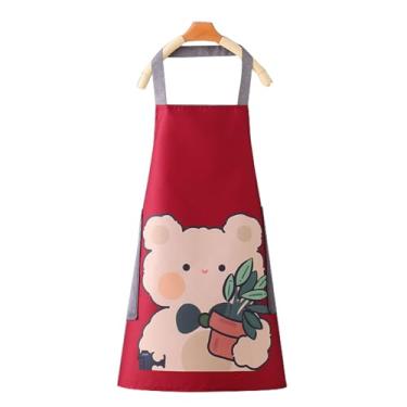 Imagem de Avental elegante impermeável de 4 peças para mulheres, cozinha doméstica e café, avental de cozinha resistente a óleo, avental de garçom