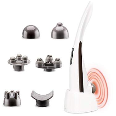 Imagem de Massageador de tecido profundo portátil recarregável para músculos, costas, pé, pescoço, alívio de dor nos ombros e pernas, massagem corporal sem fio de panturrilha e indicador de luz de intensidade em casa e escritório