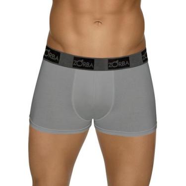Imagem de Cueca Boxer Zorba 717 Algodão Forro Frontal Cós Elástico, Grafite, M