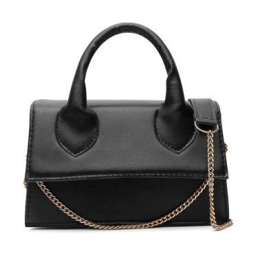 Imagem de Bolsa Pequena De Mão Preta Feminina Casual Com Alça Transversal Modinh