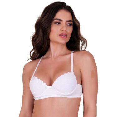 Imagem de Sutiã com Bojo Básico Detalhe Renda Alça Fina Carine - NAKA MODAS, Bra