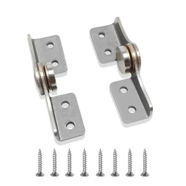 Imagem de Dobradiça de torque ajustável 2.0N.M – Dobrável de amortecimento para portas, janelas, armários, mesas Maijdoany | Dobradiça giratória de 90° com parafusos (1 par, prata)
