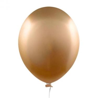 Imagem de Balão 9 Alumínio Dourado Happy Day 25 Un