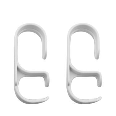Imagem de JCBIZ 2 peças de gancho de plástico suporte de carga perfurado cozinha banheiro parede cabideiro gancho para hotéis, shoppings, escritórios, lojas, branco