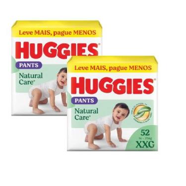 Imagem de Kit 2 Fralda Descartável Huggies Natural Care Roupinha Hiper XXG 52 Un