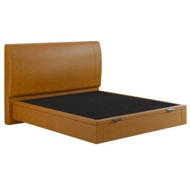 Imagem de Cama Queen Baú Flutuante Com Cabeceira 160cm Spazio S04 material sinté
