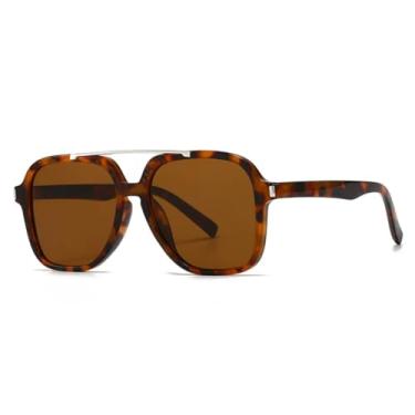 Imagem de Óculos de sol femininos retrô, casco de tartaruga, luxuosos, modernos, casuais, masculinos, UV400 (chá de pente)