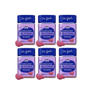 Imagem de Kit 6 Melatonina Em Gomas Sabor Morango 60 Unidades - Fini