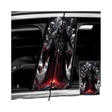 Imagem de Adesivo De Carro Cool À Prova d'Água Skeleton Rider Warrior 2pcs Vinil