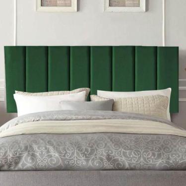 Imagem de Painel Estofada Carla 100cm Solteiro Para Cama Box Quarto Suede Verde 