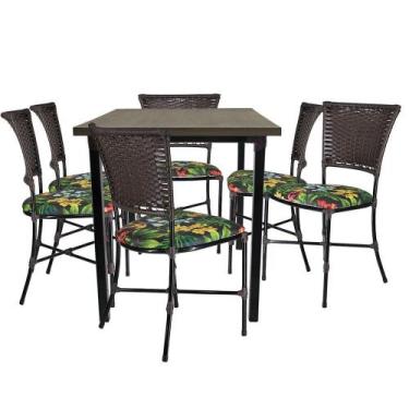 Imagem de Mesa De Cozinha Cadeiras Gramado Tabaco Jogo De Jardim - PANERO MÓVEIS