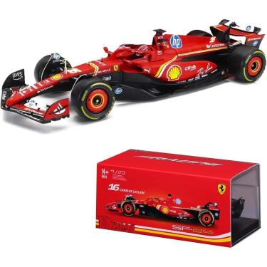 Imagem de Miniatura Bburago Ferrari SRF Team Race Car SF-24 F1 2024 Charles Leclerc 16 1/43 c/ Piloto
