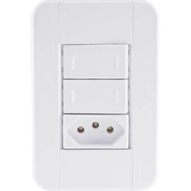 Imagem de Conjunto 4x2 2 Interruptores Paralelos 10 A 250 V 1 Tomada 2p+t 20 A 250 V Tramontina T...