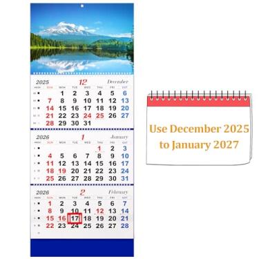 Imagem de Whiidoom Calendário de parede 2022 com exibição de 3 meses, calendário vertical 13,2 polegadas x 33,8 polegadas, dezembro de 2021 - janeiro de 2023 planejador de calendário suspenso de papel grosso
