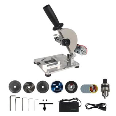 Imagem de RATTMMOTOR Q08-3 Máquina de corte de serra de mesa portátil pequena multiuso 110V-220V, ângulo ajustável de 0-45°, eixo duplo de motor 795 para madeira, plástico, alumínio, aço inoxidável (conjunto