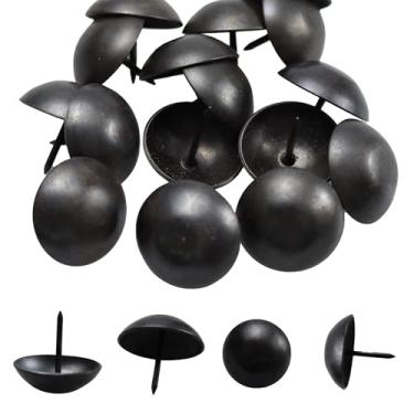 Imagem de Runseaway 20 peças de tachas de estofamento de 3 cm, pinos decorativos de cabeça redonda para móveis, pinos de polegar de 30 × 25 mm para móveis estofados, tábuas de cortiça, projetos DIY - Preto