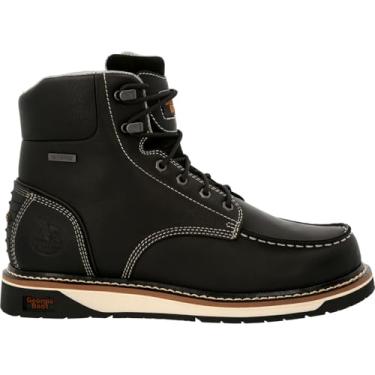 Imagem de Georgia Boot Bota de trabalho AMP LT Wedge impermeável Moc-Toe, Preto, 10.5
