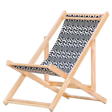 Imagem de Espreguiçadeira Dobrável em Madeira Maciça para Varanda – Reclinável, Sem Braço, Natural (Retrô)