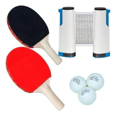 Imagem de 2X Kit 2 Raquetes Rede Ping Pong Tenis Mesa Top Premium