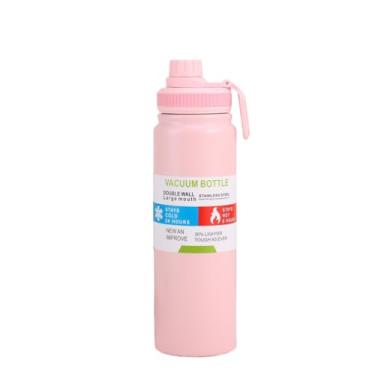 Imagem de Garrafa TéRmica 800ml Espacial Quente & Frio Com Isolamento TéRmico De Grande Capacidade(Rosa,600ML)