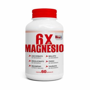 Imagem de Hexa-Mag 6x Magnésios Ascorbato Bisglicinato Citrato Malato Taurato Óxido 60 Caps 600mg