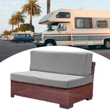 Imagem de VekAuto Capa de almofada para campista antiderrapante RV Dinette capa de assento para sofá de acampamento poliéster cinza claro 1 conjunto
