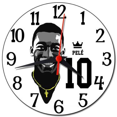 Imagem de Relógio de Parede Pelé Decoração Jogadores de Futebol
