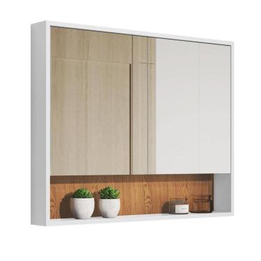 Imagem de Armário Banheiro Superior Aéreo Eros 2 Portas Branco Nature