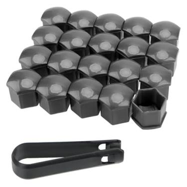 Imagem de BYYINGSUS 20 pçs/conjunto 19/17 mm tampas de proteção de porcas de roda de carro tampas tampa de parafuso de cubo automático parafuso de porca de pneu de carro decoração exterior (19 mm cinza)