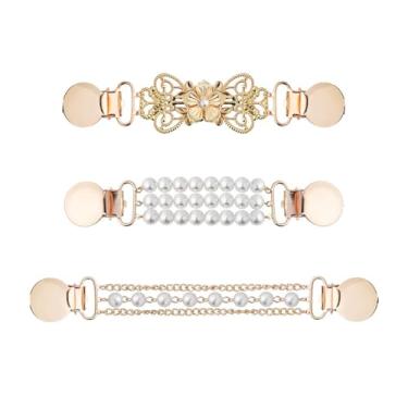 Imagem de ARFUKA Clipes de cardigã com clipe Cinch Clipes de suéter de pérola para manter o Wweater Juntos, suéter, clipe de xale, broches e alfinetes para mulheres e meninas, pacote com 3