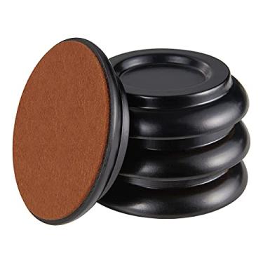 Imagem de Copos de piano com parte inferior de feltro, porta-copos de piano, copos de piano de madeira, protetores de piso de roda de piano