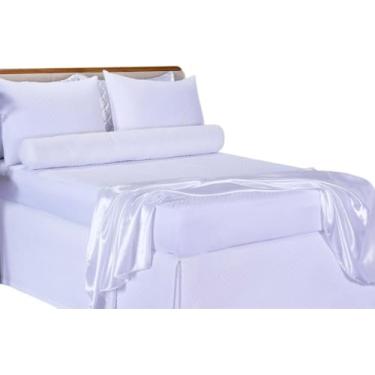 Imagem de Capa Protetora para Colchão de Camas Box, Impermeável, Microfibra 100% Poliéster Matelada, Branca, (Casal Padrão)