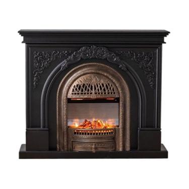 Imagem de Lareira Decorativa Lareira elétrica autônoma, aquecedor elétrico de lareira 51,1" com, núcleo em forma gaiola, controle remoto, 750/1500W, proteção contra superaquecimento(Bronze)