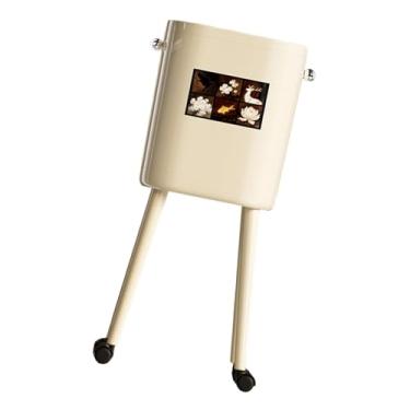 Imagem de AFXGUSD Lixeira com Rodas, Balde Duplo, Grande Capacidade, Criativa, Lixeira para Papéis, para Casa E Banheiro, Branco, Tamanho real