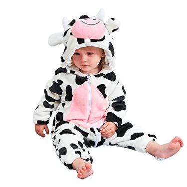 Imagem de BJWEO Lindo traje de Natal para bebês e meninos, fantasia de Halloween, macacão de inverno para recém-nascido, cosplay, 02 vacas, 80 (6-12 M)