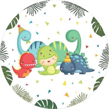 Imagem de Capas Mini Painel Redondo Baby Dinossauro Festa Infantil - NoBrand, Di