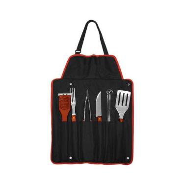 Imagem de Conjunto de grelha com avental e 9 ferramentas para churrasco - Lightb