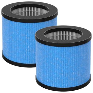 Imagem de Substituição de filtro TPAP002 compatível com purificador de ar TOPPIN TPAP002 HEPA Comfy Air C1, filtro HEPA verdadeiro H13 3 em 1, número de peça TPFF002, 2 pacotes