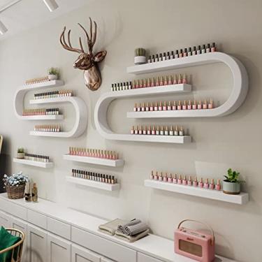 Imagem de Prateleira de exibição de garrafas de esmalte de unhas, prateleira de armazenamento de perfumes de óleo essencial em forma de U montado na parede, organizador de perfumes multifuncional para sala de