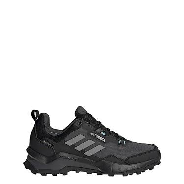 Imagem de adidas Tênis feminino Terrex AX4 Mid Gore-Tex – Tênis de caminhada, Núcleo preto/cinza/tonelada de menta, 9