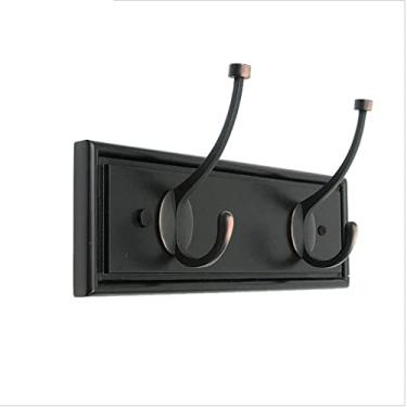 Imagem de Cabideiro montado na parede gancho de chave de metal simples personalizado para sala de estar gancho criativo gancho multifuncional caixa de armazenamento gancho de parede cabide de parede (preto)