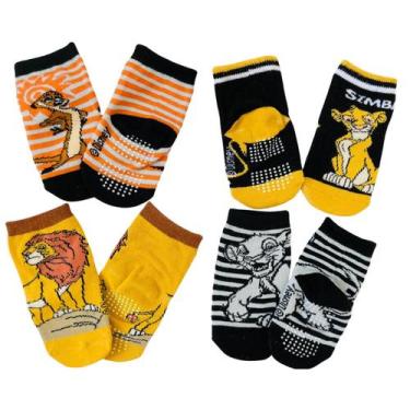 Imagem de 1 Par de Meia Antiderrapante Infantil Disney Rei Leão - Jolitex Disney