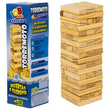 Imagem de Jogo Torremoto Gigante C/54 Blocos em Madeira - IOB