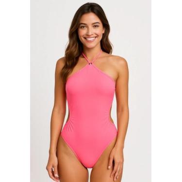 Imagem de Body Maiô Engana Mamãe Liso Com Bojo Gringas Model, Rosa, Único