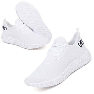 Imagem de Tênis Esporte Casual Sola 3D Confortavel  Branco - Evoltenn, Branco, 4